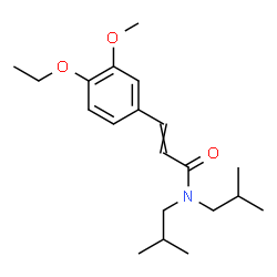 ChemSpider 2D Image | 3-(4-Ethoxy-3-methoxyphenyl)-N,N-diisobutylacrylamide | C20H31NO3
