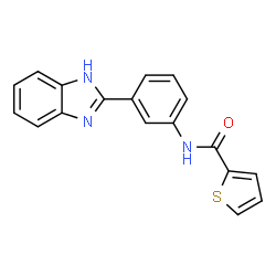 ChemSpider 2D Image | N-[3-(1H-Benzimidazol-2-yl)phenyl]-2-thiophenecarboxamide | C18H13N3OS