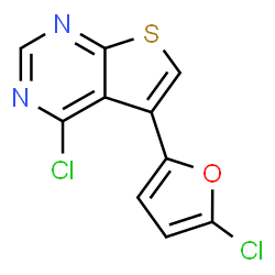 ChemSpider 2D Image | 4-Chloro-5-(5-chloro-2-furyl)thieno[2,3-d]pyrimidine | C10H4Cl2N2OS