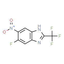 ChemSpider 2D Image | 5-Fluoro-6-nitro-2-(trifluoromethyl)-1H-benzimidazole | C8H3F4N3O2