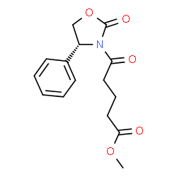 ChemSpider 2D Image | Methyl 5-oxo-5-[(4R)-2-oxo-4-phenyl-1,3-oxazolidin-3-yl]pentanoate | C15H17NO5