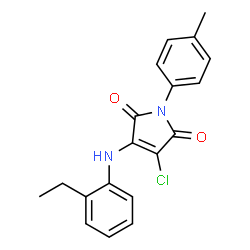 ChemSpider 2D Image | 3-Chloro-4-[(2-ethylphenyl)amino]-1-(4-methylphenyl)-1H-pyrrole-2,5-dione | C19H17ClN2O2