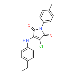 ChemSpider 2D Image | 3-Chloro-4-[(4-ethylphenyl)amino]-1-(4-methylphenyl)-1H-pyrrole-2,5-dione | C19H17ClN2O2