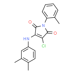 ChemSpider 2D Image | 3-Chloro-4-[(3,4-dimethylphenyl)amino]-1-(2-methylphenyl)-1H-pyrrole-2,5-dione | C19H17ClN2O2