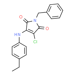ChemSpider 2D Image | 1-Benzyl-3-chloro-4-[(4-ethylphenyl)amino]-1H-pyrrole-2,5-dione | C19H17ClN2O2