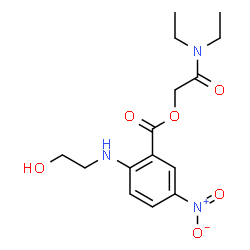 ChemSpider 2D Image | 2-(Diethylamino)-2-oxoethyl 2-[(2-hydroxyethyl)amino]-5-nitrobenzoate | C15H21N3O6