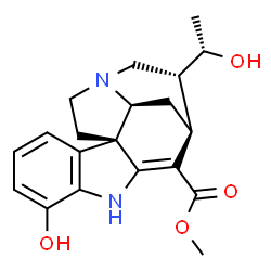 ChemSpider 2D Image | Methyl (19S,20alpha)-12,19-dihydroxy-2,16-didehydrocuran-17-oate | C20H24N2O4