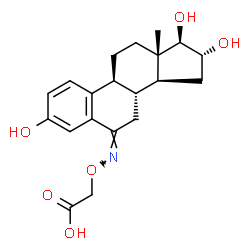 ChemSpider 2D Image | ({(Z)-[(6Z,16alpha,17beta)-3,16,17-Trihydroxyestra-1,3,5(10)-trien-6-ylidene]amino}oxy)acetic acid | C20H25NO6