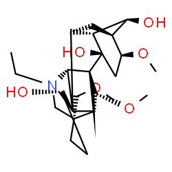 ChemSpider 2D Image | (1alpha,6alpha,13alpha,14beta,16beta)-20-Ethyl-6,16-dimethoxy-4-(methoxymethyl)aconitane-1,8,14-triol | C24H39NO6