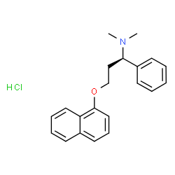 ChemSpider 2D Image | (1R)-N,N-Dimethyl-3-(1-naphthyloxy)-1-phenyl-1-propanamine hydrochloride (1:1) | C21H24ClNO