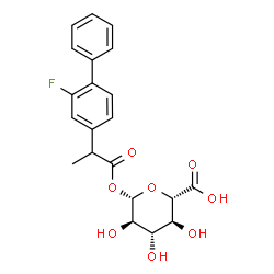 ChemSpider 2D Image | 1-O-[2-(2-Fluoro-4-biphenylyl)propanoyl]-beta-D-glucopyranuronic acid | C21H21FO8
