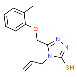 ChemSpider 2D Image | 5-[(2-methylphenoxy)methyl]-4-(prop-2-en-1-yl)-4H-1,2,4-triazole-3-thiol | C13H15N3OS