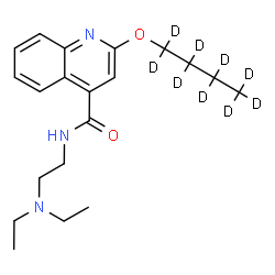 ChemSpider 2D Image | 2-[(~2~H_9_)Butyloxy]-N-[2-(diethylamino)ethyl]-4-quinolinecarboxamide | C20H20D9N3O2