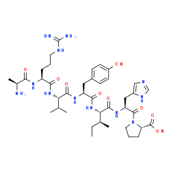 ChemSpider 2D Image | L-Alanyl-L-arginyl-L-valyl-L-tyrosyl-L-isoleucyl-L-histidyl-L-proline | C40H62N12O9