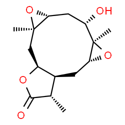 ChemSpider 2D Image | (1aR,2aS,5S,5aS,6aR,7aR,8S,9aR)-8-Hydroxy-1a,5,7a-trimethyldecahydrobisoxireno[4,5:8,9]cyclodeca[1,2-b]furan-4(1aH)-one | C15H22O5