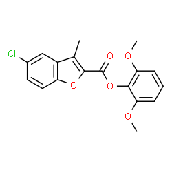 ChemSpider 2D Image | 2,6-Dimethoxyphenyl 5-chloro-3-methyl-1-benzofuran-2-carboxylate | C18H15ClO5