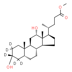 ChemSpider 2D Image | Methyl (3beta,5beta,12alpha)-3,12-dihydroxy(2,2,3,4,4-~2~H_5_)cholan-24-oate | C25H37D5O4