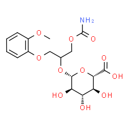 ChemSpider 2D Image | 1-(Carbamoyloxy)-3-(2-methoxyphenoxy)-2-propanyl beta-D-glucopyranosiduronic acid | C17H23NO11