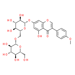 ChemSpider 2D Image | 5-Hydroxy-3-(4-methoxyphenyl)-4-oxo-4H-chromen-7-yl 6-O-beta-D-glucopyranosyl-beta-D-glucopyranoside | C28H32O15