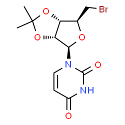 ChemSpider 2D Image | 5'-Bromo-5'-deoxy-2',3'-O-isopropylideneuridine | C12H15BrN2O5