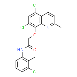 ChemSpider 2D Image | N-(3-Chloro-2-methylphenyl)-2-[(5,7-dichloro-2-methyl-8-quinolinyl)oxy]acetamide | C19H15Cl3N2O2