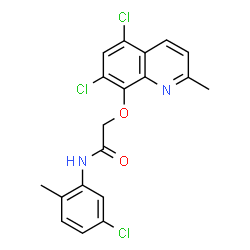 ChemSpider 2D Image | N-(5-Chloro-2-methylphenyl)-2-[(5,7-dichloro-2-methyl-8-quinolinyl)oxy]acetamide | C19H15Cl3N2O2