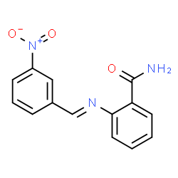 ChemSpider 2D Image | 2-[(E)-(3-Nitrobenzylidene)amino]benzamide | C14H11N3O3