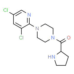 ChemSpider 2D Image | [4-(3,5-Dichloro-2-pyridinyl)-1-piperazinyl](2-pyrrolidinyl)methanone | C14H18Cl2N4O