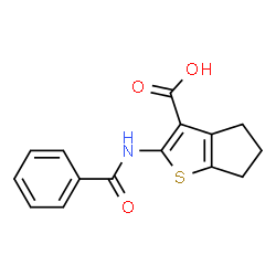 ChemSpider 2D Image | 2-benzamido-4H,5H,6H-cyclopenta[b]thiophene-3-carboxylic acid | C15H13NO3S