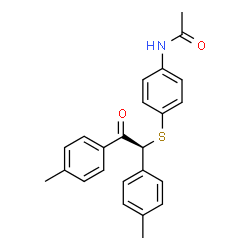 ChemSpider 2D Image | N-(4-{[(1S)-1,2-Bis(4-methylphenyl)-2-oxoethyl]sulfanyl}phenyl)acetamide | C24H23NO2S