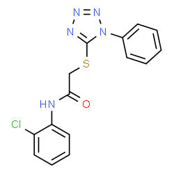 ChemSpider 2D Image | N-(2-Chlorophenyl)-2-[(1-phenyl-1H-tetrazol-5-yl)sulfanyl]acetamide | C15H12ClN5OS