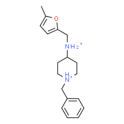 ChemSpider 2D Image | 1-Benzyl-4-{[(5-methyl-2-furyl)methyl]ammonio}piperidinium | C18H26N2O