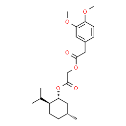 ChemSpider 2D Image | 2-{[(1R,2S,5R)-2-Isopropyl-5-methylcyclohexyl]oxy}-2-oxoethyl (3,4-dimethoxyphenyl)acetate | C22H32O6