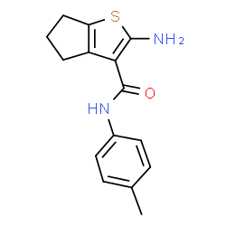 ChemSpider 2D Image | 2-amino-N-(4-methylphenyl)-4H,5H,6H-cyclopenta[b]thiophene-3-carboxamide | C15H16N2OS