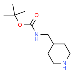 ChemSpider 2D Image | tert-butyl 4-piperidinylmethylcarbamate | C11H22N2O2