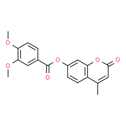 ChemSpider 2D Image | 4-Methyl-2-oxo-2H-chromen-7-yl 3,4-dimethoxybenzoate | C19H16O6