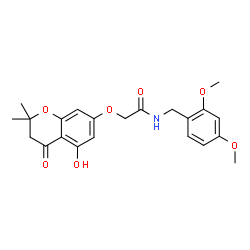 ChemSpider 2D Image | N-(2,4-Dimethoxybenzyl)-2-[(5-hydroxy-2,2-dimethyl-4-oxo-3,4-dihydro-2H-chromen-7-yl)oxy]acetamide | C22H25NO7