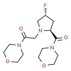 ChemSpider 2D Image | 2-[(2S,4R)-4-Fluoro-2-(4-morpholinylcarbonyl)-1-pyrrolidinyl]-1-(4-morpholinyl)ethanone | C15H24FN3O4