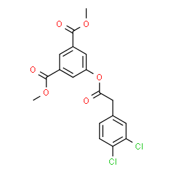 ChemSpider 2D Image | Dimethyl 5-[2-(3,4-dichlorophenyl)acetoxy]isophthalate | C18H14Cl2O6