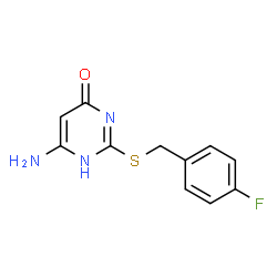 ChemSpider 2D Image | 6-Amino-2-[(4-fluorobenzyl)sulfanyl]-4(1H)-pyrimidinone | C11H10FN3OS