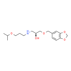 ChemSpider 2D Image | (2S)-3-(1,3-Benzodioxol-5-ylmethoxy)-2-hydroxy-N-(3-isopropoxypropyl)-1-propanaminium | C17H28NO5