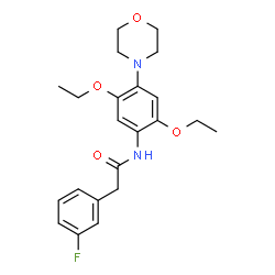 ChemSpider 2D Image | N-[2,5-Diethoxy-4-(4-morpholinyl)phenyl]-2-(3-fluorophenyl)acetamide | C22H27FN2O4