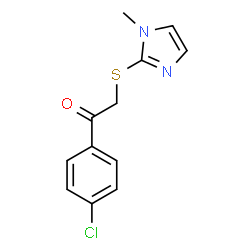 ChemSpider 2D Image | 1-(4-chlorophenyl)-2-[(1-methyl-1H-imidazol-2-yl)thio]ethan-1-one | C12H11ClN2OS