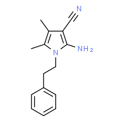 ChemSpider 2D Image | 2-Amino-4,5-dimethyl-1-(2-phenylethyl)-1H-pyrrole-3-carbonitrile | C15H17N3