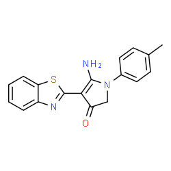 ChemSpider 2D Image | 5-Amino-4-benzothiazol-2-yl-1-p-tolyl-1,2-dihydro-pyrrol-3-one | C18H15N3OS