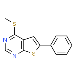 ChemSpider 2D Image | 4-(Methylsulfanyl)-6-phenylthieno[2,3-d]pyrimidine | C13H10N2S2