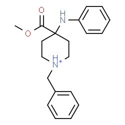 ChemSpider 2D Image | 4-Anilino-1-benzyl-4-(methoxycarbonyl)piperidinium | C20H25N2O2