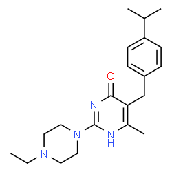 ChemSpider 2D Image | 2-(4-Ethylpiperazin-1-yl)-5-(4-isopropylbenzyl)-6-methylpyrimidin-4-ol | C21H30N4O