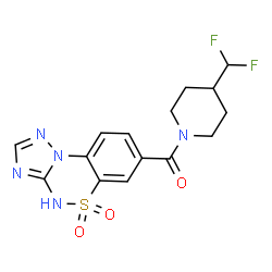 ChemSpider 2D Image | [4-(Difluoromethyl)-1-piperidinyl](5,5-dioxido-4H-[1,2,4]triazolo[5,1-c][1,2,4]benzothiadiazin-7-yl)methanone | C15H15F2N5O3S