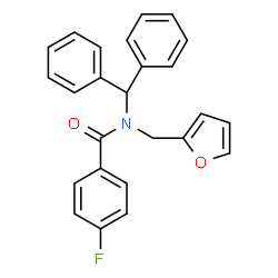 ChemSpider 2D Image | N-(Diphenylmethyl)-4-fluoro-N-(2-furylmethyl)benzamide | C25H20FNO2